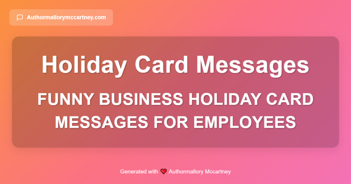 funny business holiday card messages for employees