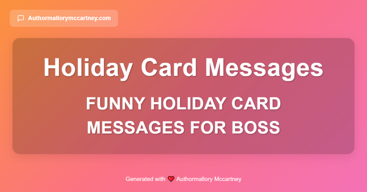 funny holiday card messages for boss