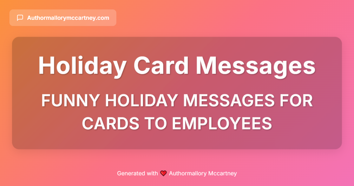 funny holiday messages for cards to employees