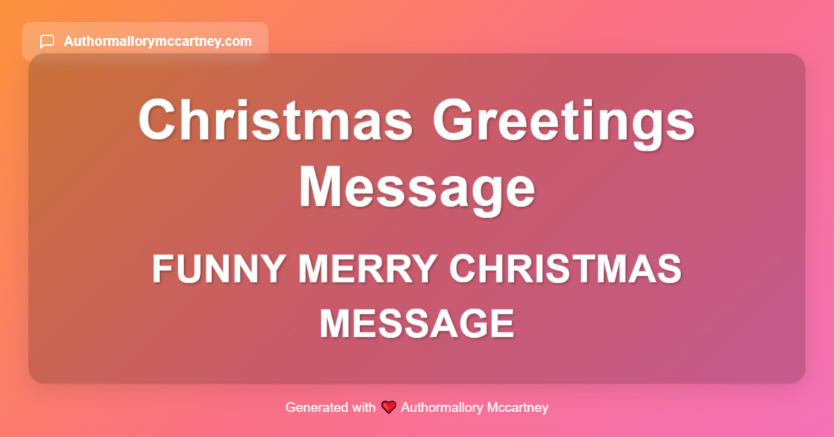 funny merry christmas message