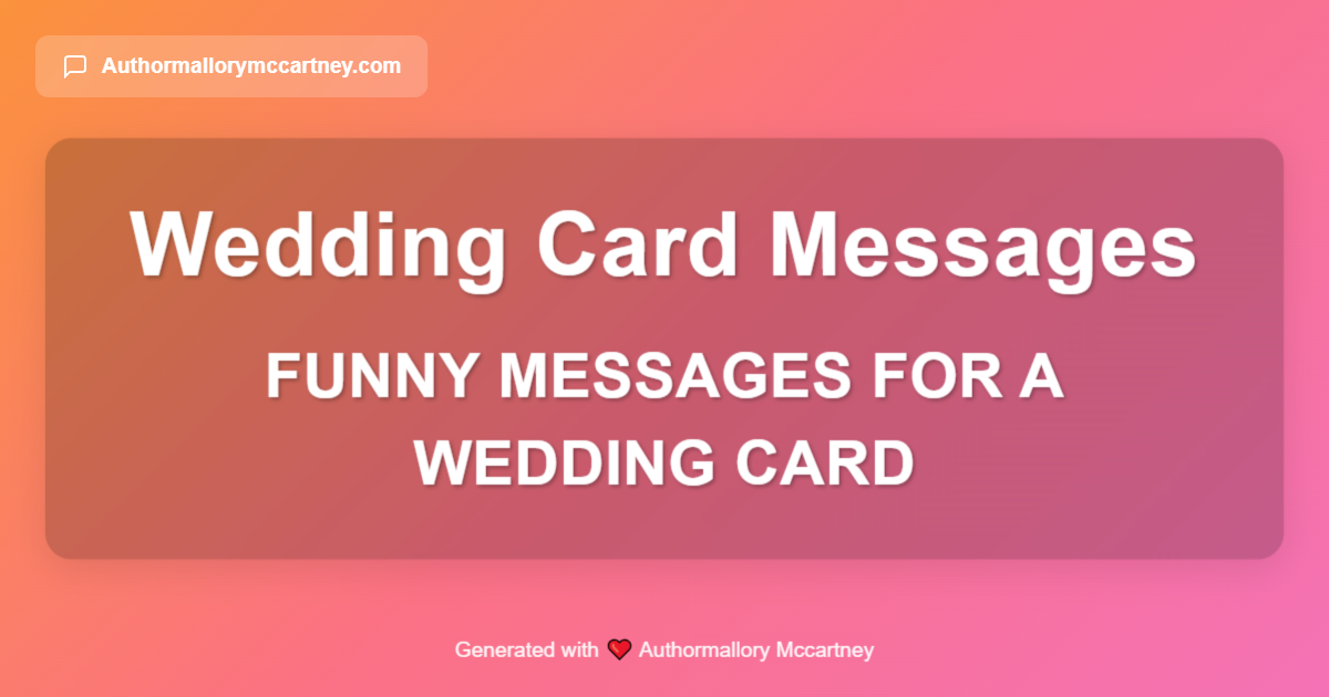 funny messages for a wedding card