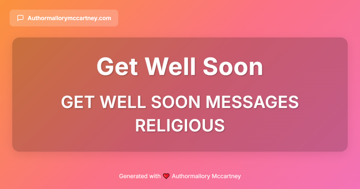 get well soon messages religious