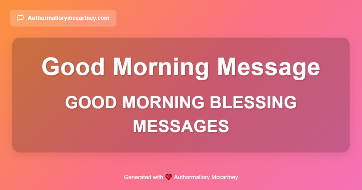 good morning blessing messages