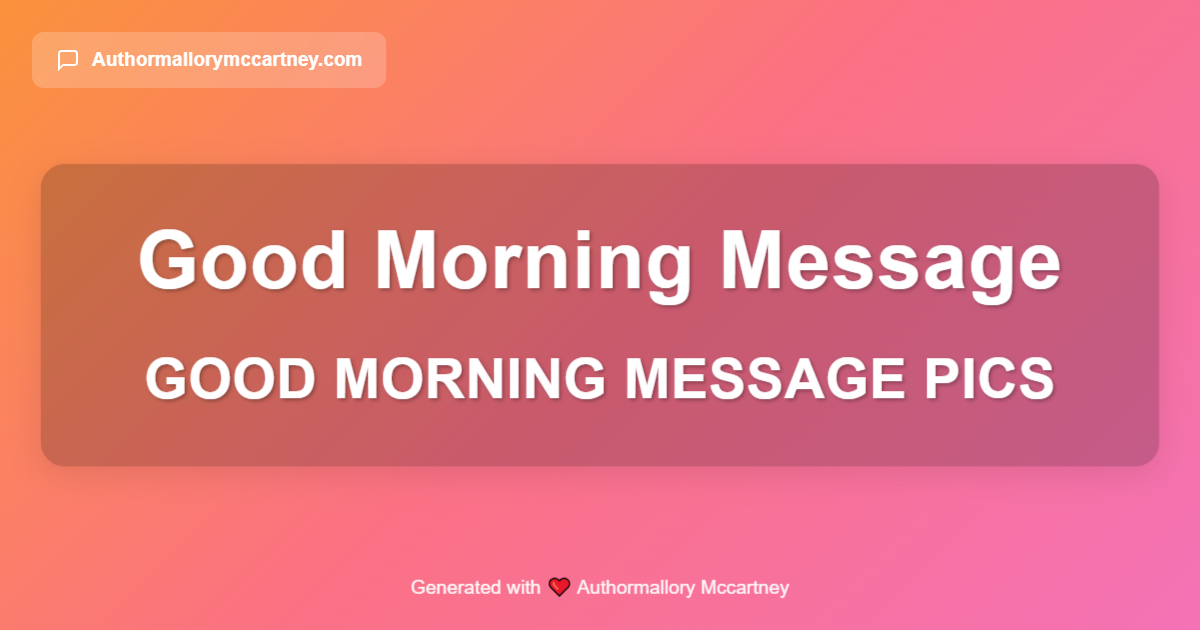 good morning message pics