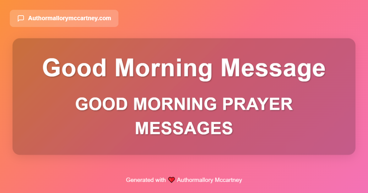 good morning prayer messages