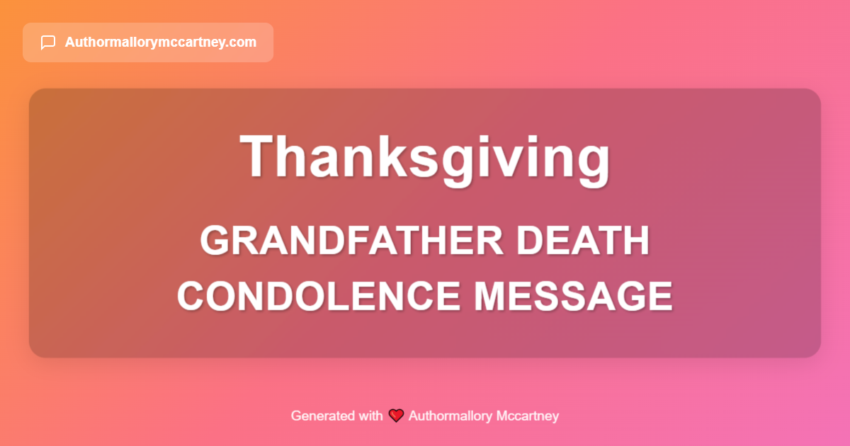 grandfather death condolence message