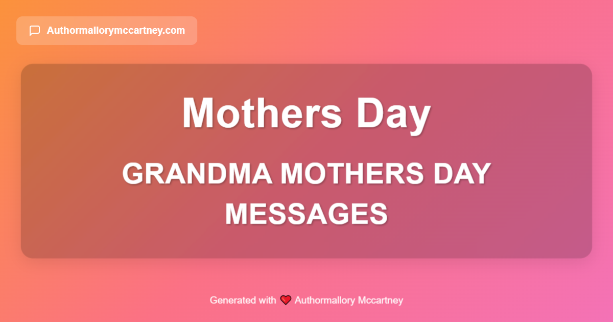 grandma mothers day messages