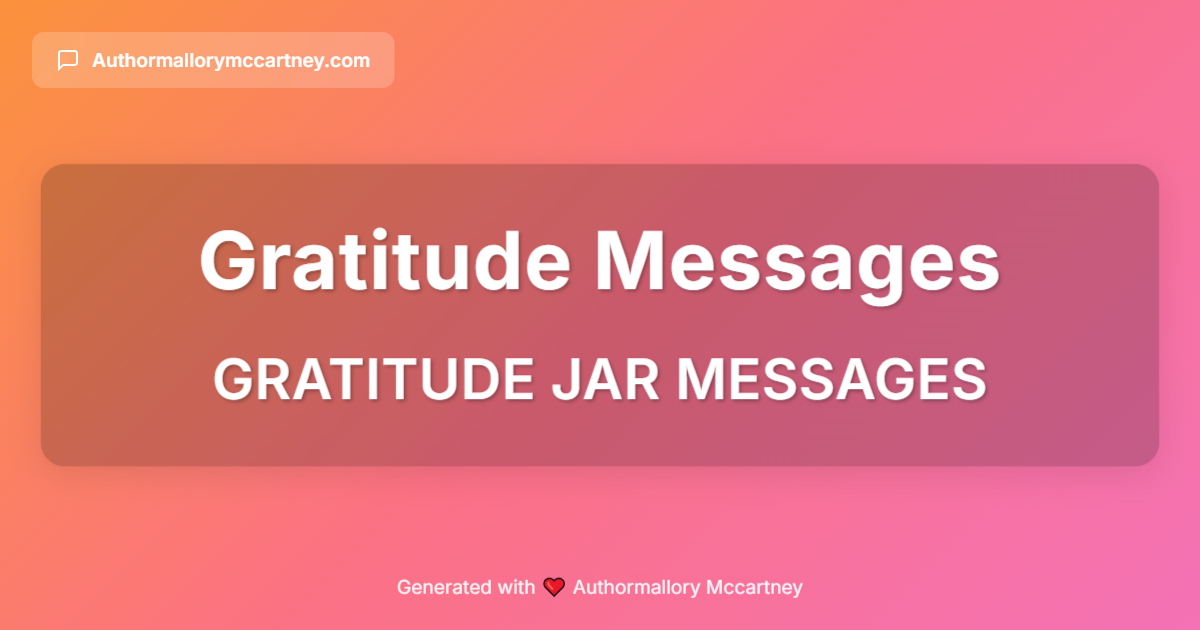 gratitude jar messages