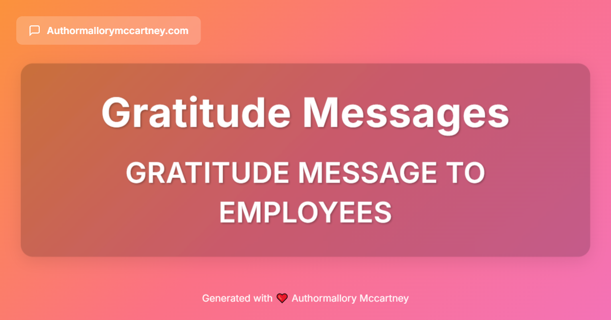 gratitude message to employees