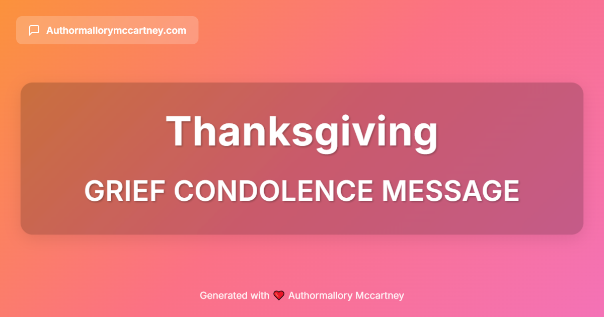 grief condolence message