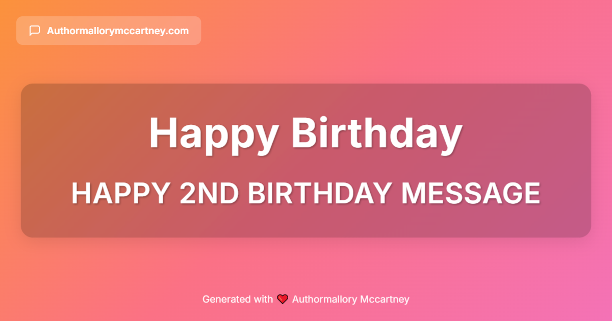 happy 2nd birthday message