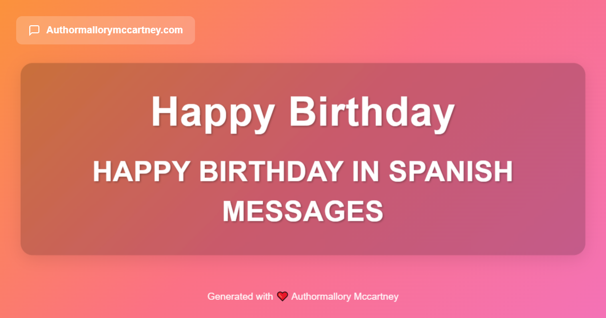 happy birthday in spanish messages