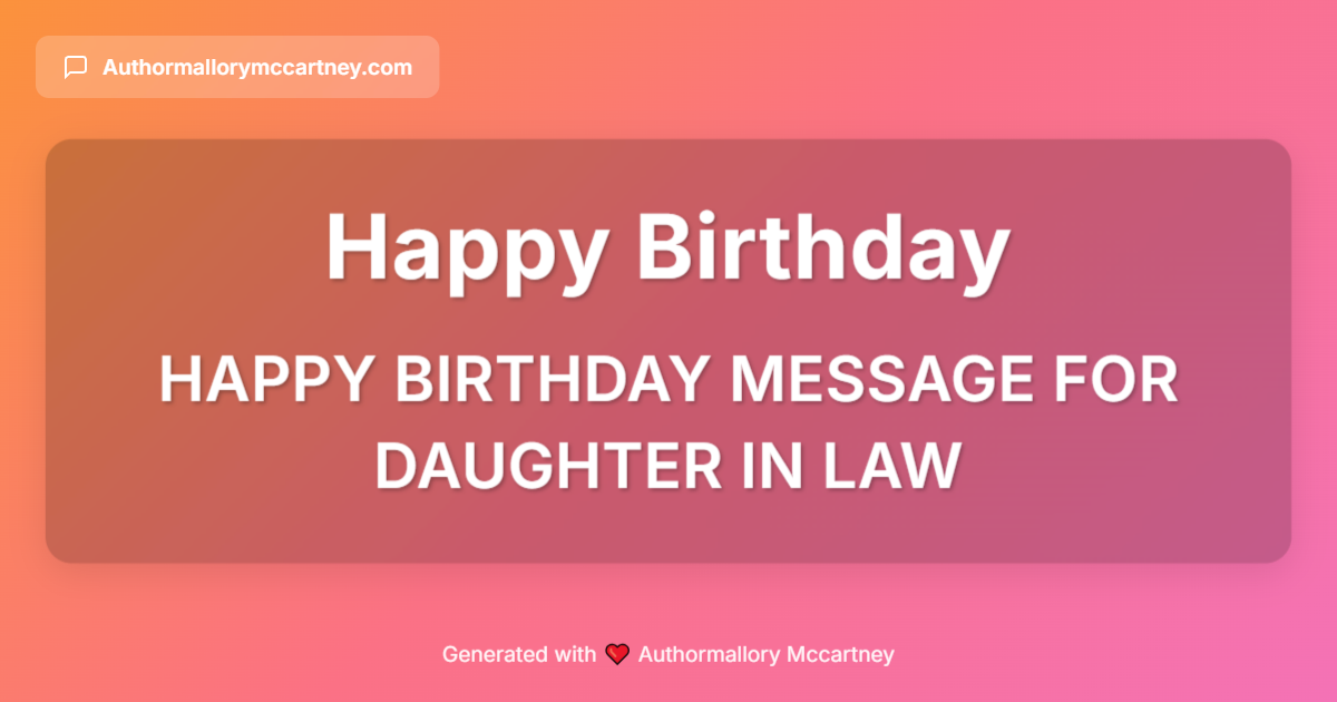 happy birthday message for daughter in law
