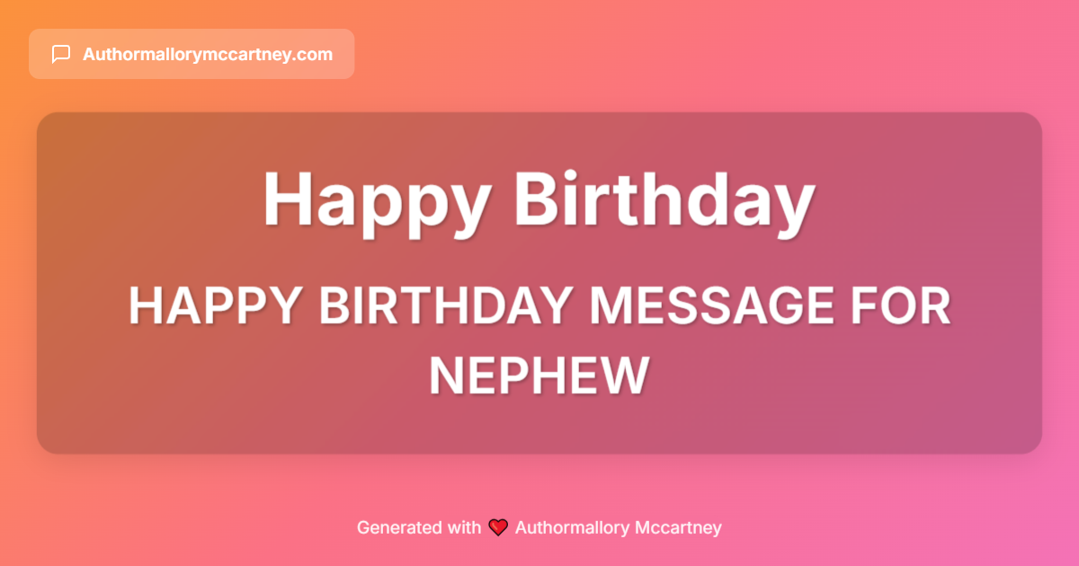 happy birthday message for nephew