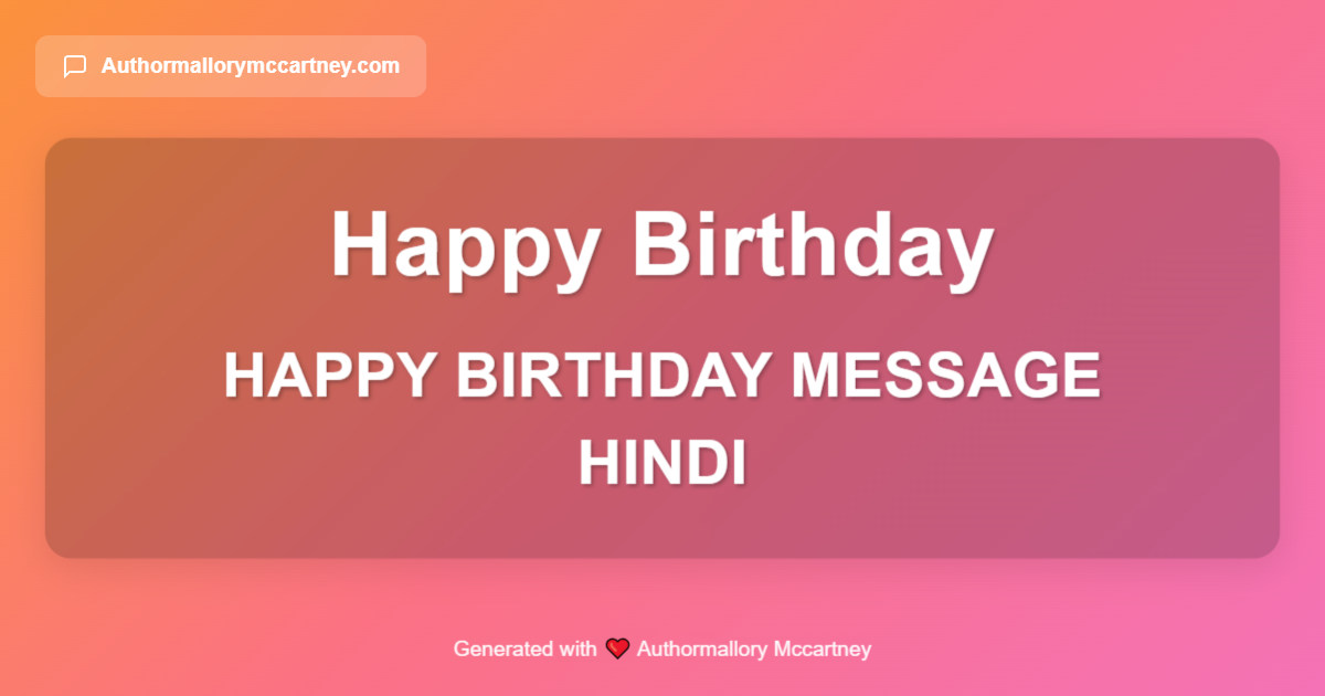 happy birthday message hindi