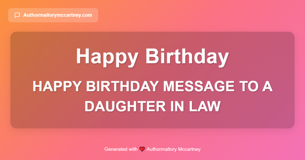 happy birthday message to a daughter in law