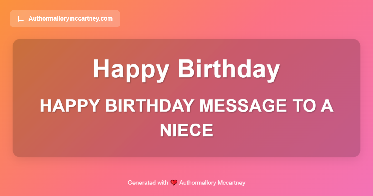 happy birthday message to a niece