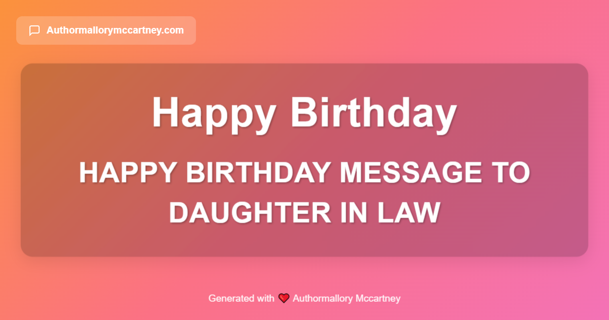 happy birthday message to daughter in law