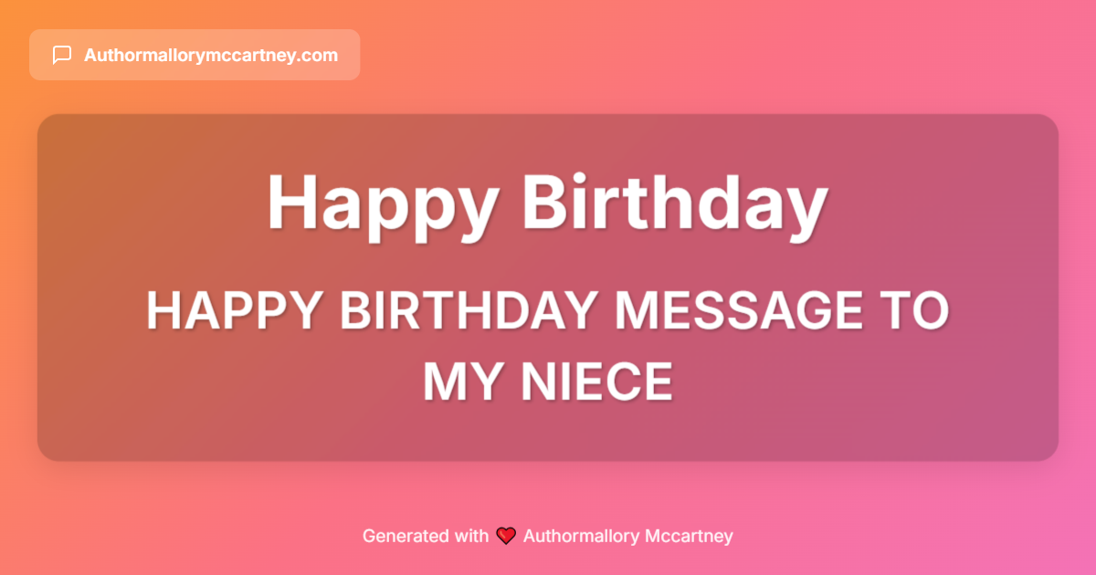 happy birthday message to my niece