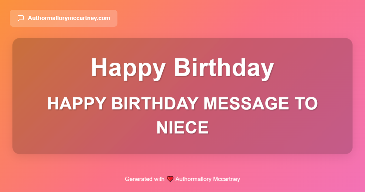happy birthday message to niece