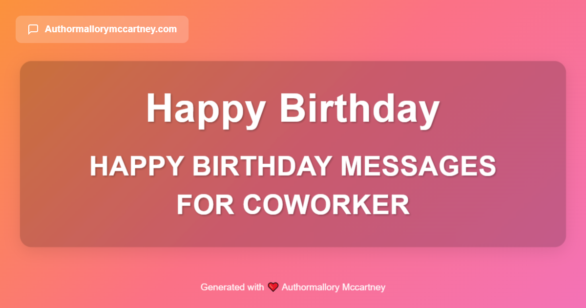 happy birthday messages for coworker