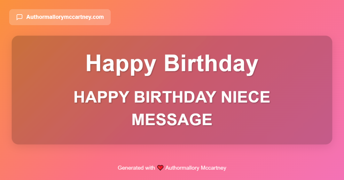 happy birthday niece message