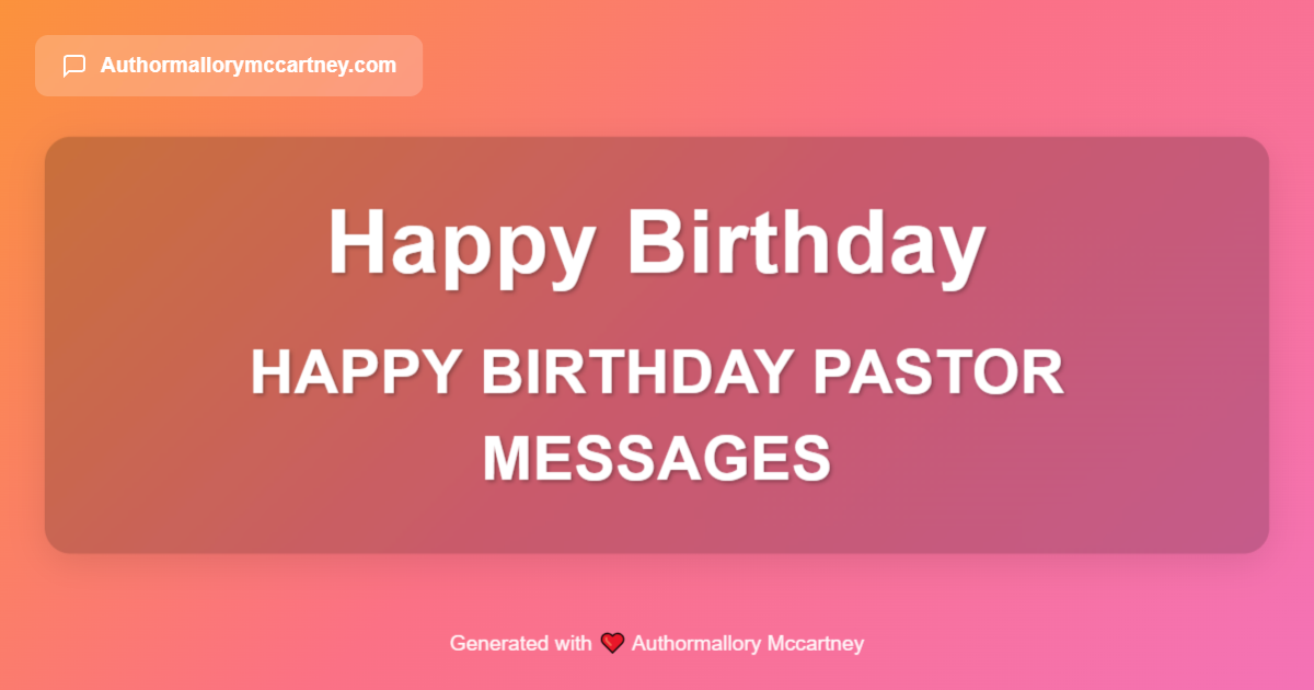 happy birthday pastor messages