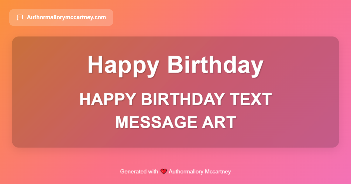 happy birthday text message art