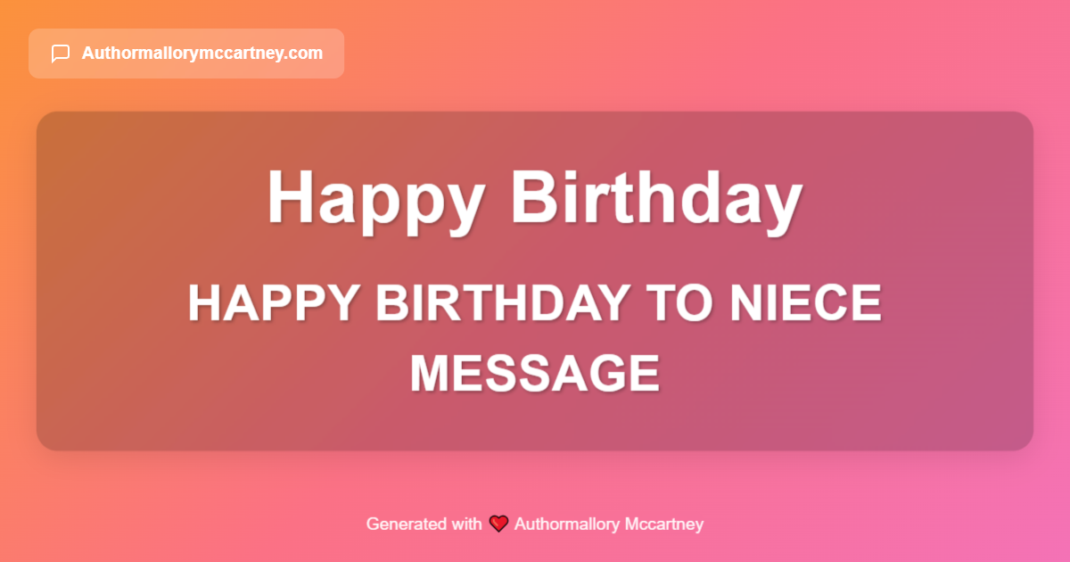 happy birthday to niece message