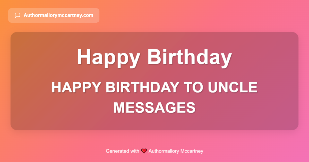 happy birthday to uncle messages