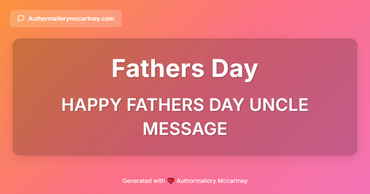 happy fathers day uncle message