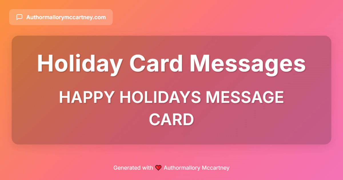 happy holidays message card