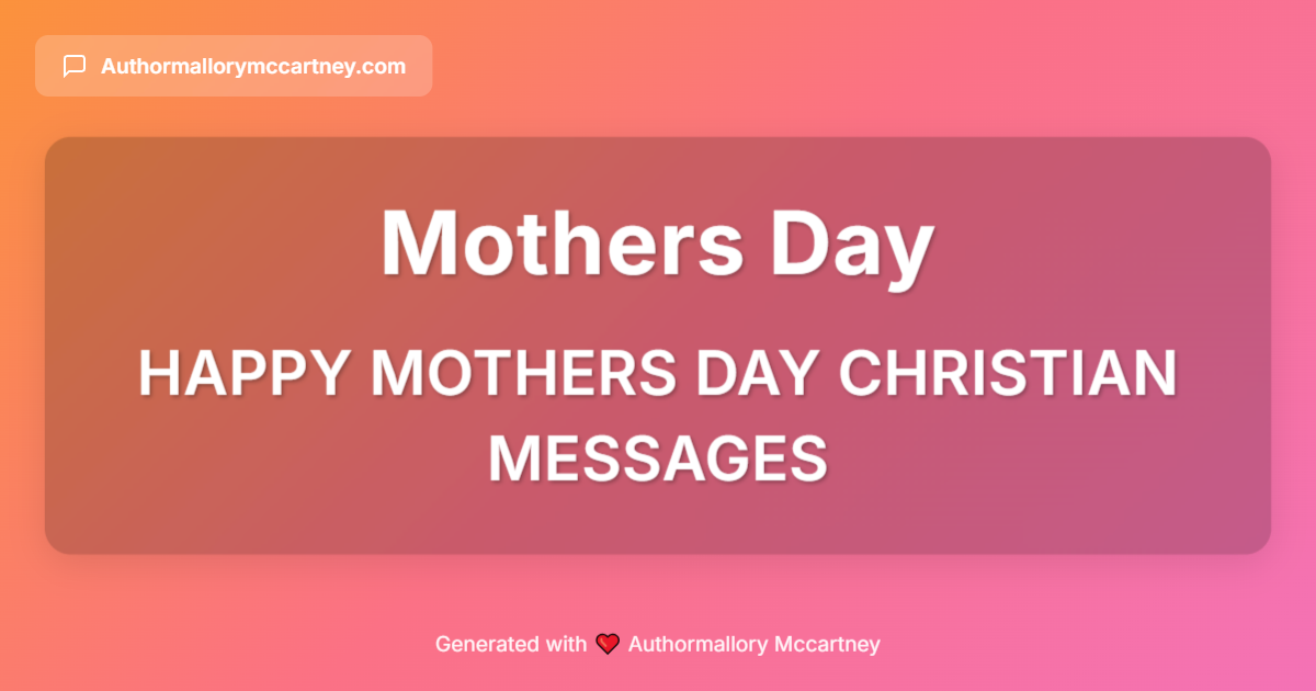 happy mothers day christian messages