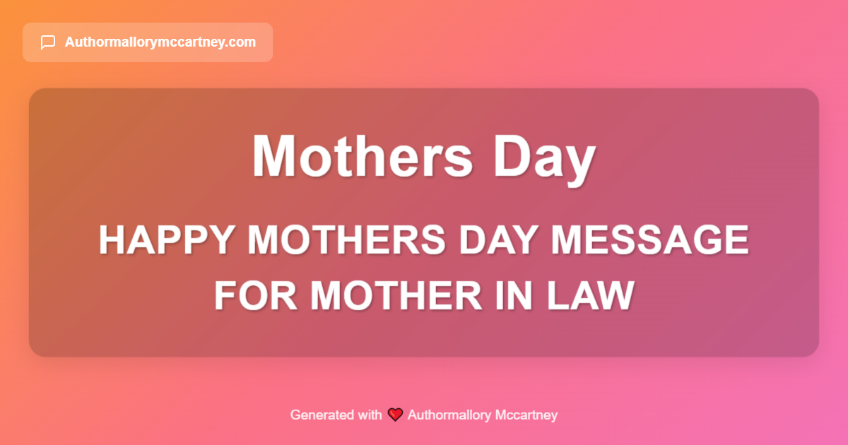 happy mothers day message for mother in law