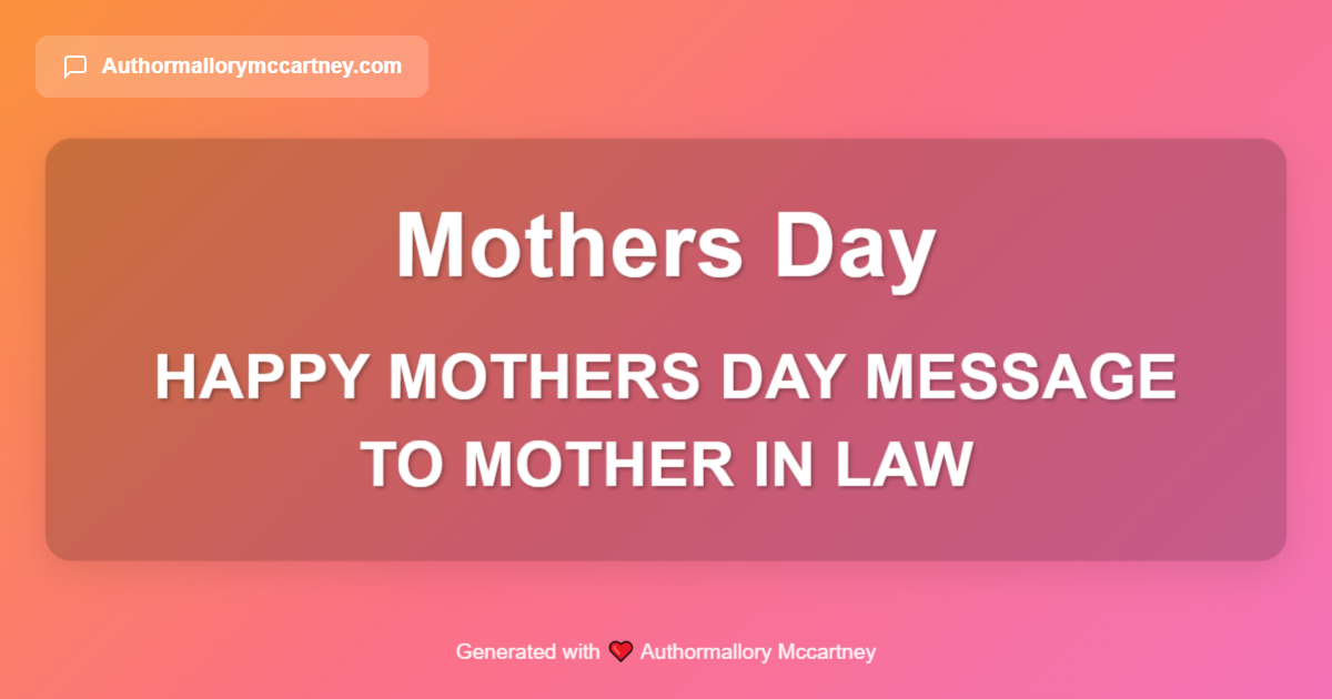 happy mothers day message to mother in law