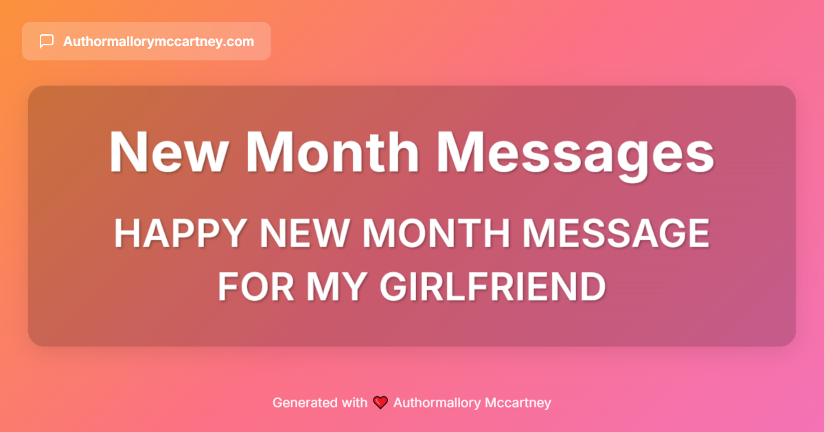 happy new month message for my girlfriend