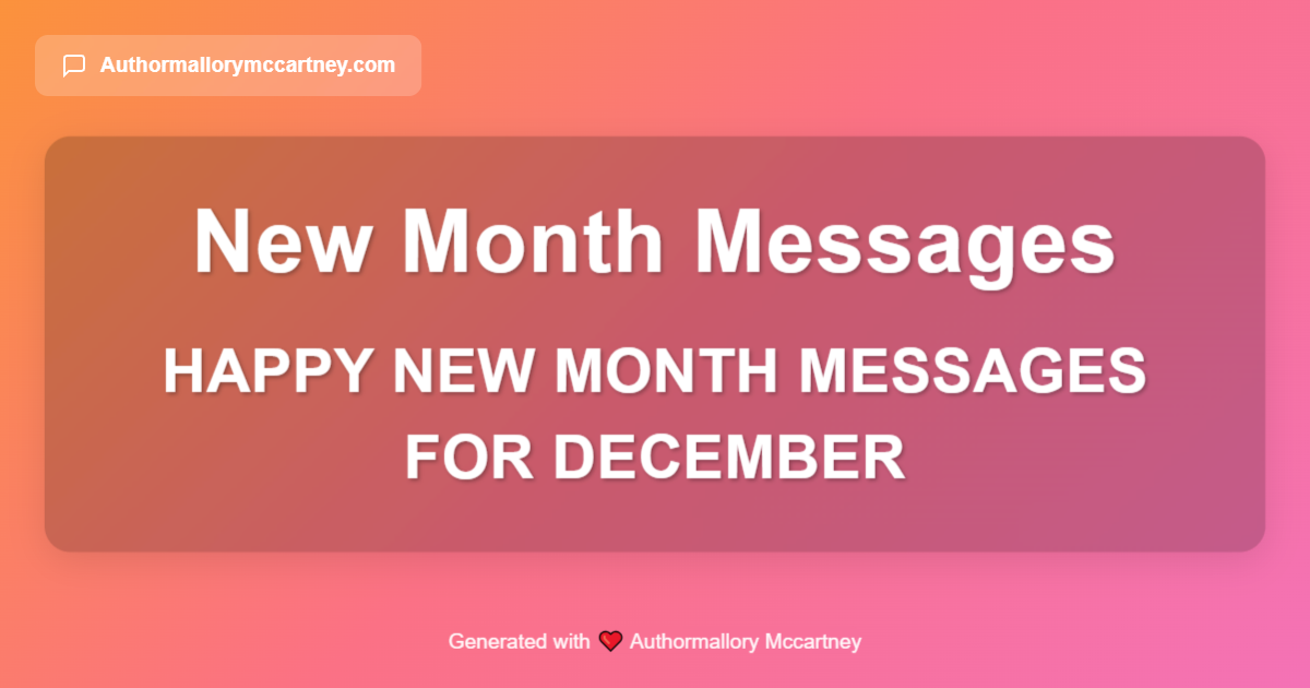 happy new month messages for december