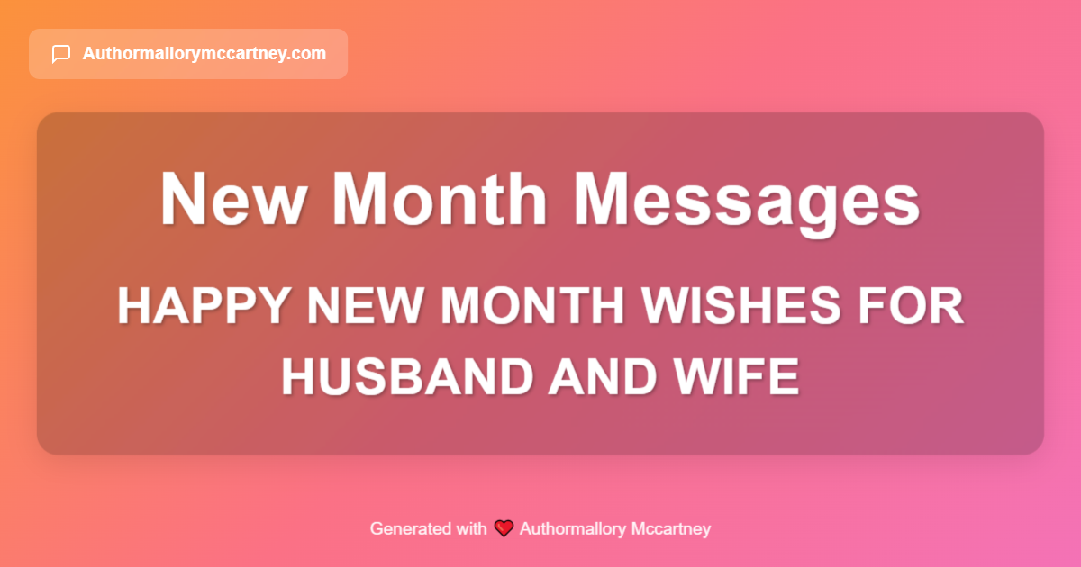 happy new month wishes for husband and wife