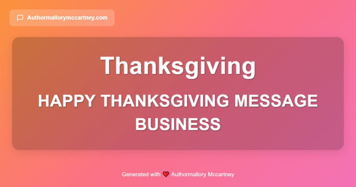 happy thanksgiving message business