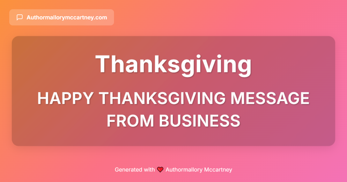 happy thanksgiving message from business