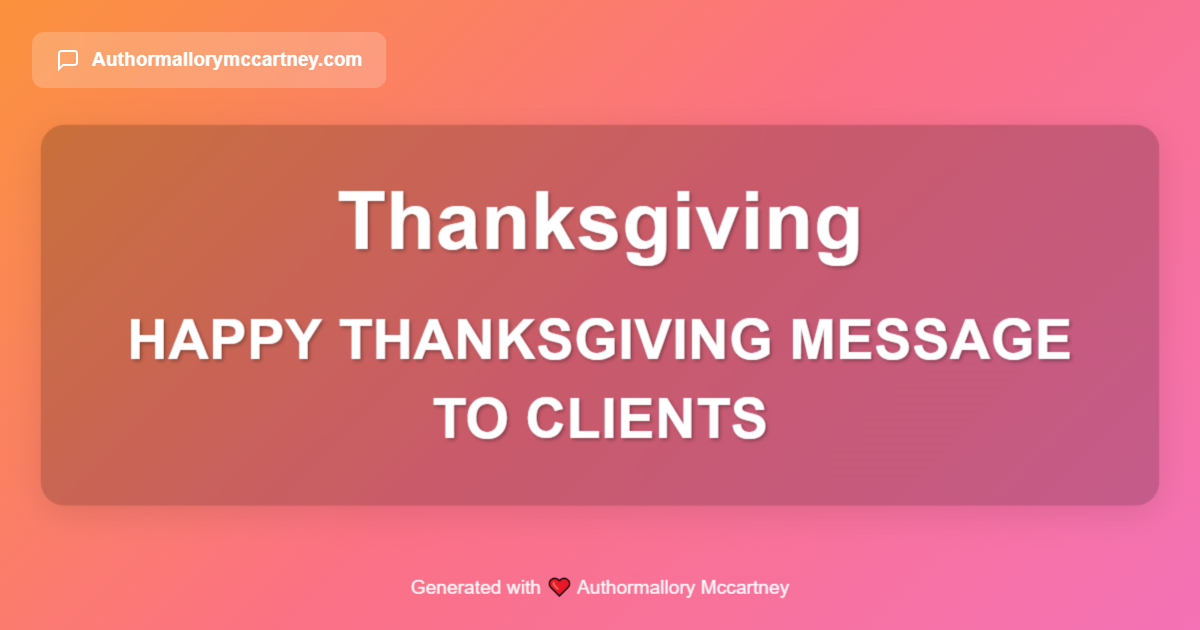 happy thanksgiving message to clients