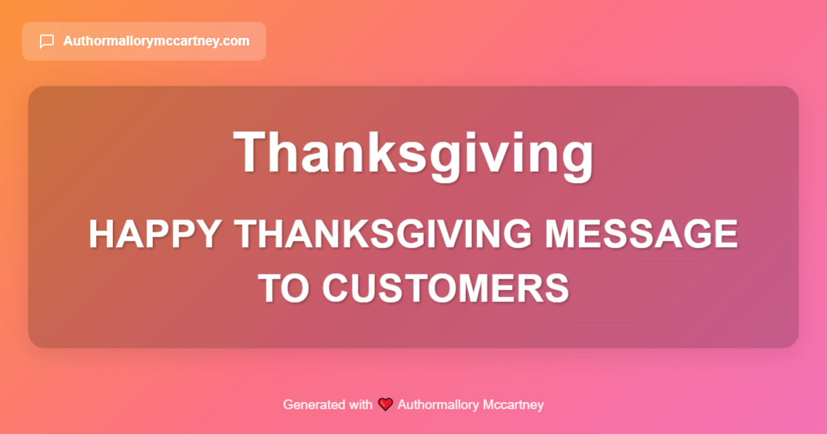 happy thanksgiving message to customers