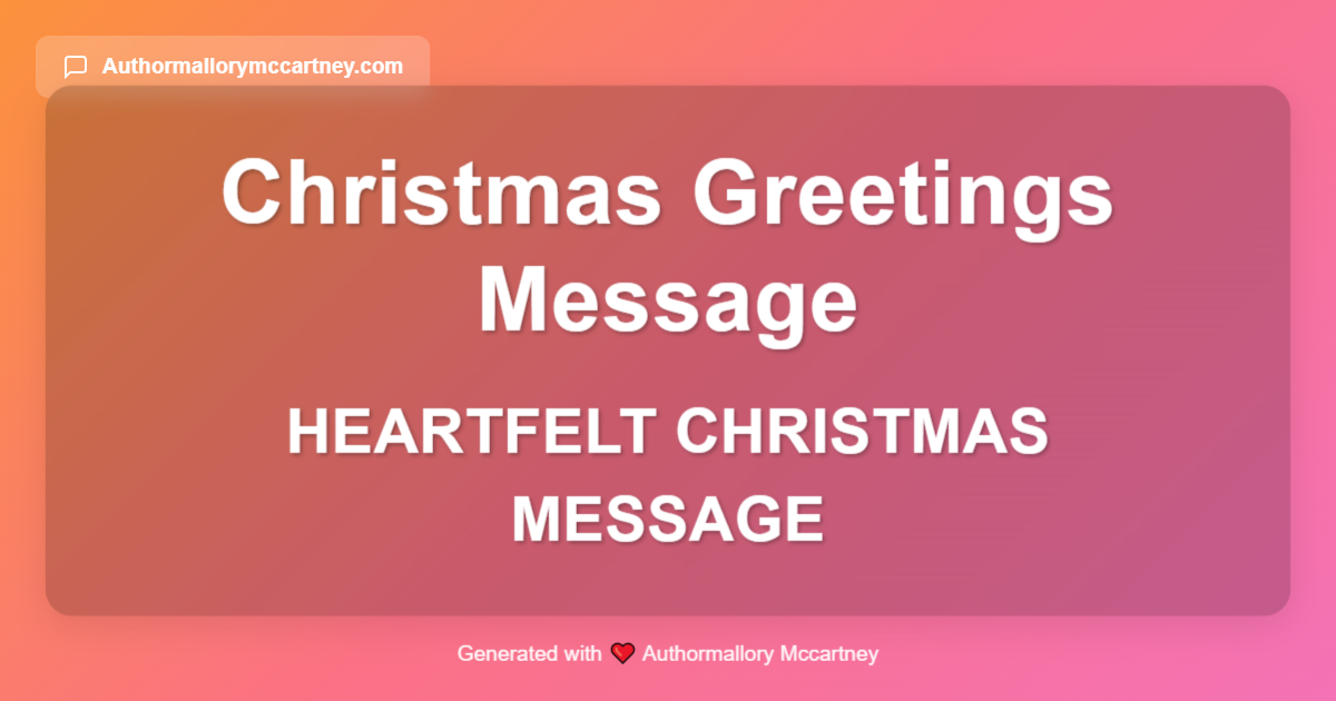 heartfelt christmas message