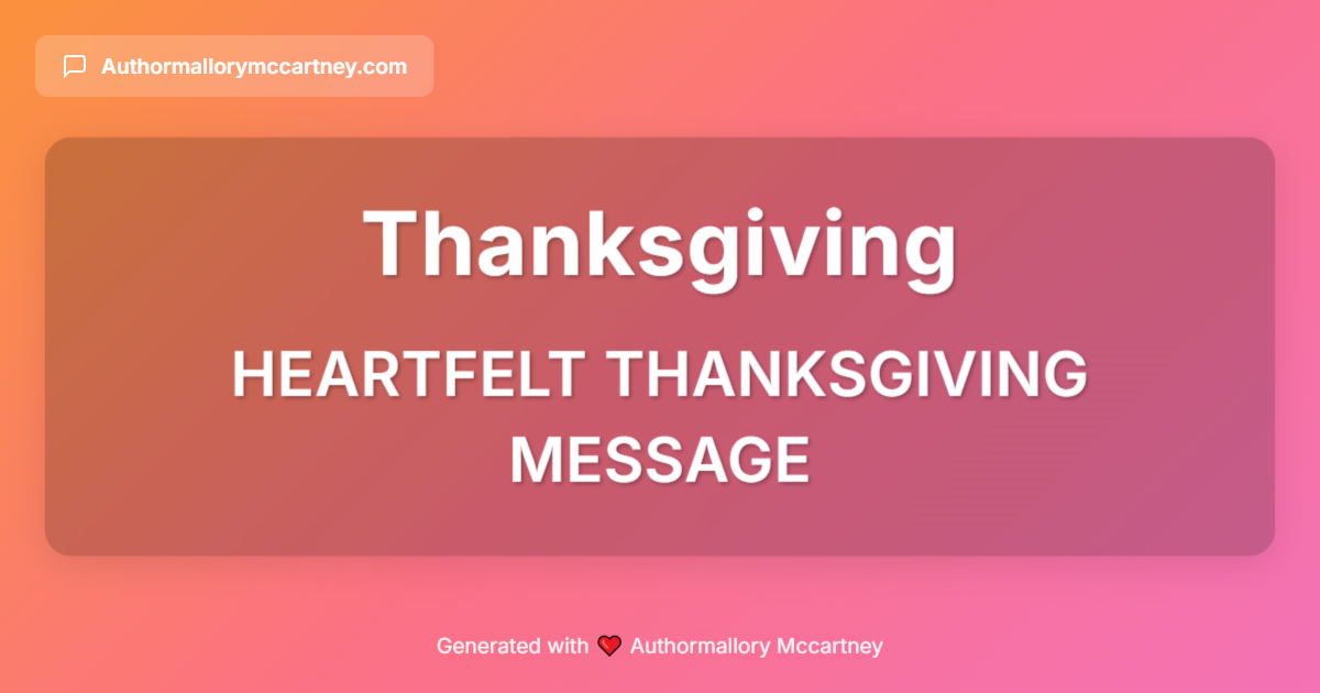 heartfelt thanksgiving message
