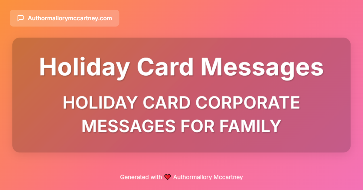 holiday card corporate messages for family