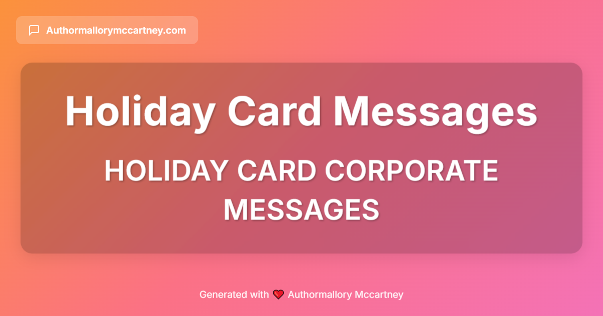 holiday card corporate messages