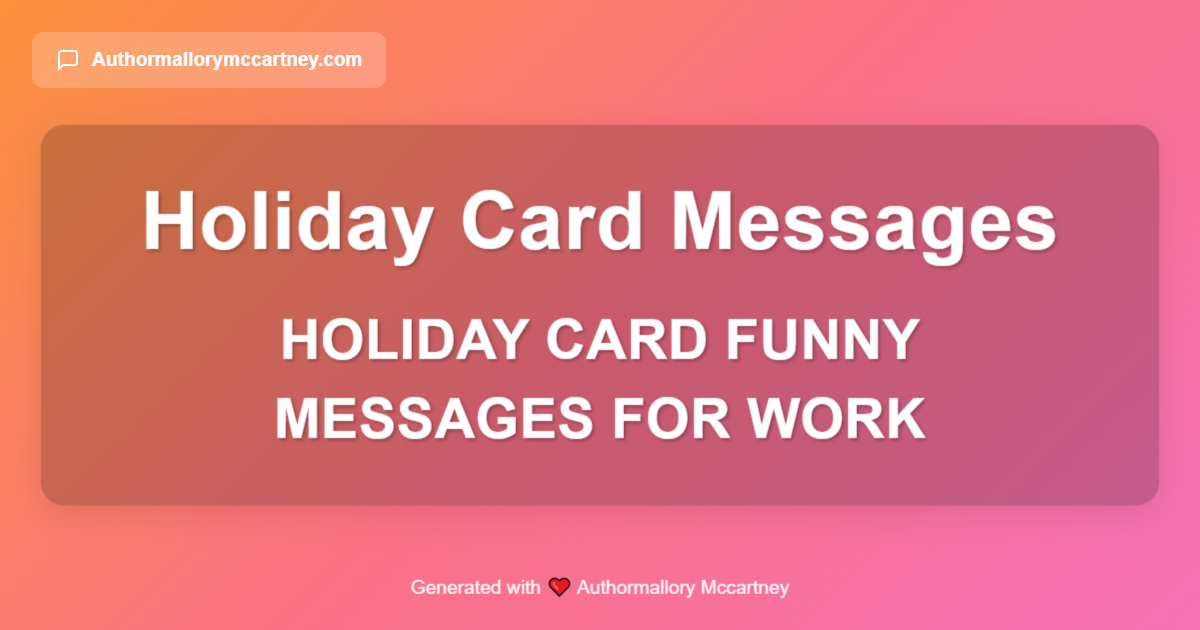 holiday card funny messages for work