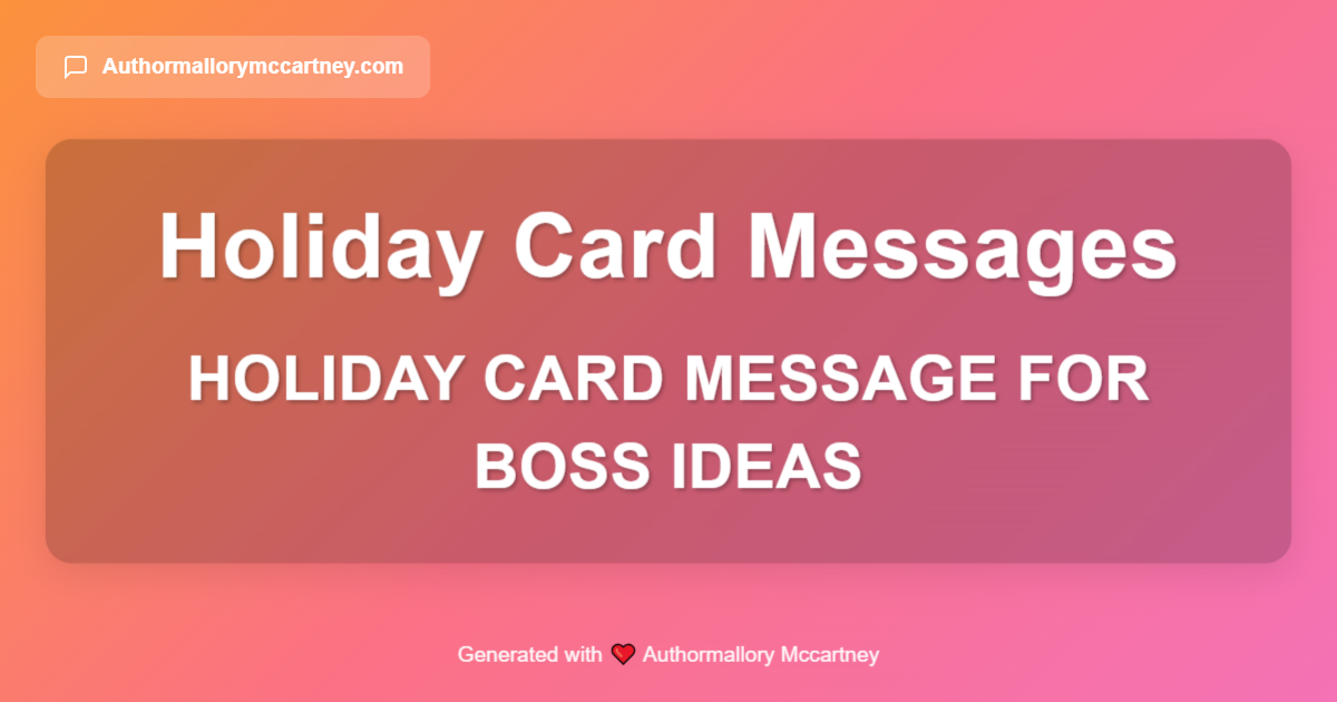 holiday card message for boss ideas