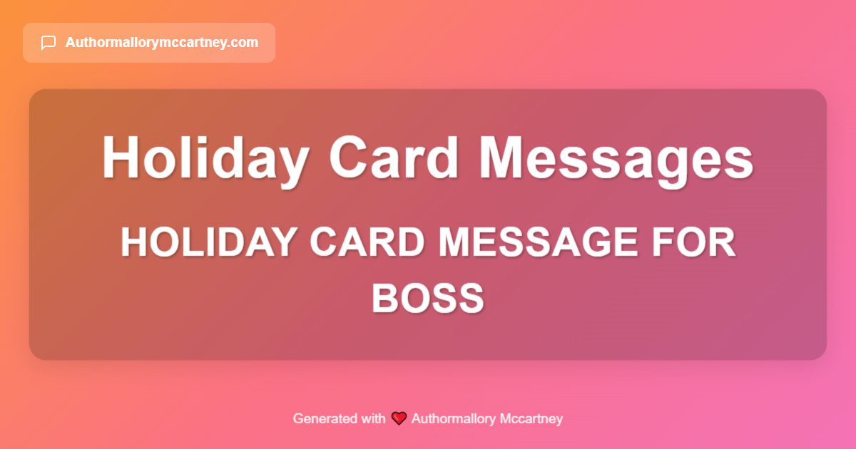holiday card message for boss