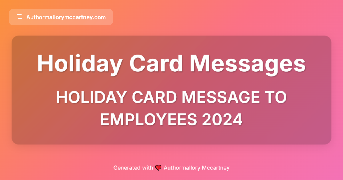 holiday card message to employees 2024